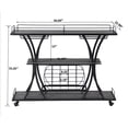 thumbnail image 2 of Holaki Industrial Bar Cart,Rolling Serving Cart with Wine Racks & Glass Holder,3 Tier Shelf Wooden Metal Liquor Tea Barcart Trolley on Wheel for Home,Black, 2 of 14