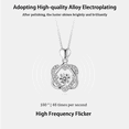 thumbnail image 3 of EASTIN Silver Necklace for Women S925 Sterling Silver Necklace for Women Double Heart Fashion Necklace Chains with Dancing Stone Gifts, 3 of 5