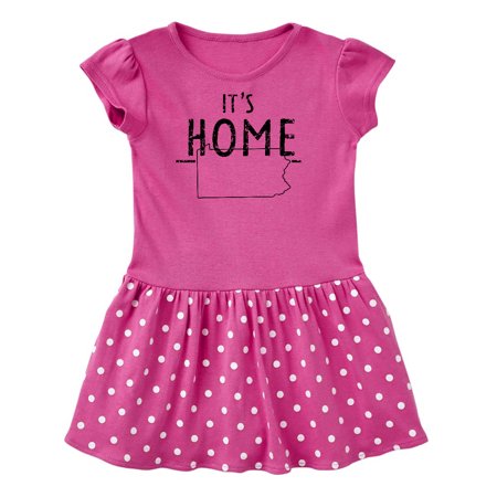 

Inktastic It s Home- State of Pennsylvania Outline Distressed Text Gift Toddler Girl Dress