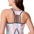 thumbnail image 2 of Free Country Women's Lace-Up Racerback Tankini Top Aruba Oasis Chevron S, 2 of 4