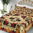 thumbnail image 3 of Ambesonne Retro Fitted & Top Sheet Set with Shams, Boho Plant, Orange Yellow Red, 3 of 5