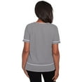 thumbnail image 2 of Alfred Dunner Womens Petite Crewneck Parrot Striped Tee, 2 of 4