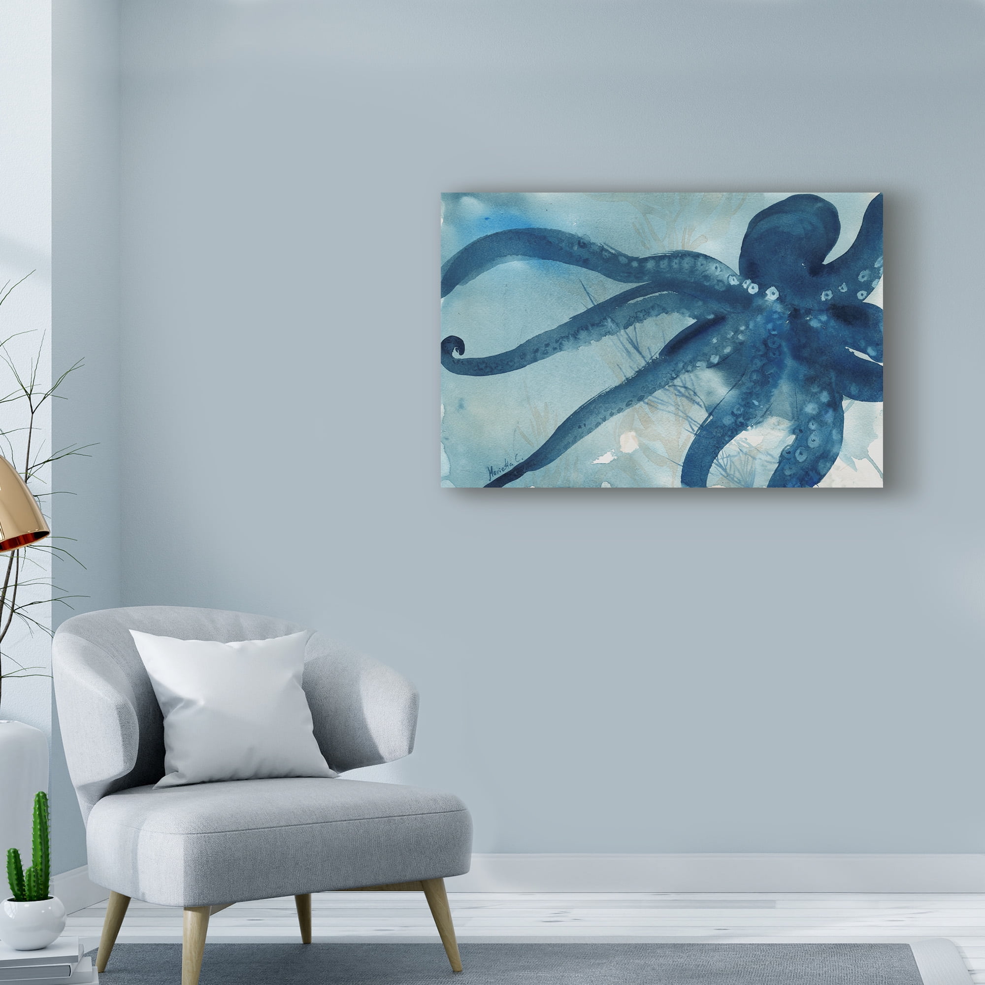 Trademark Fine Art 'Octopus Water Color 1' Canvas Art by Marietta Cohen Art And Design