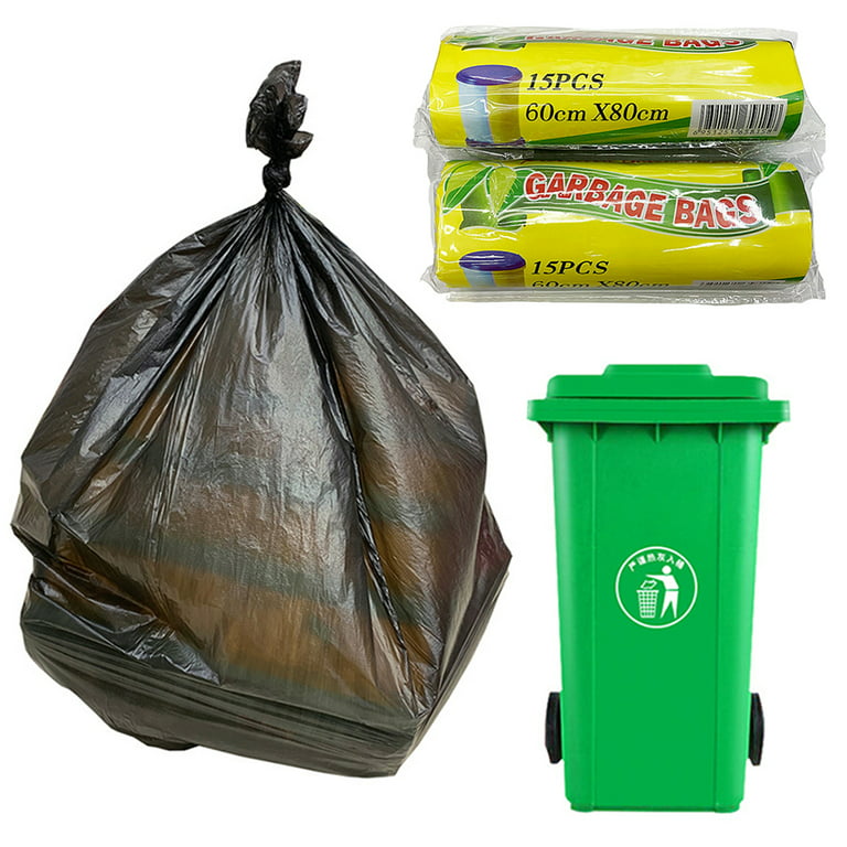 Nuzyz 15pcs/1 Roll 60x80cm Big Size Disposable Kitchen Waste Trash Rubbish Pouch Garbage Bags, Adult Unisex, Black