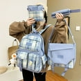 thumbnail image 2 of 4 In 1 Pcs Set Canvas Backpack Junior High School Bags for Teenager Girls Sac à dos scolaire, 2 of 5