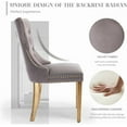 thumbnail image 5 of SoarFlash Velvet Dining Chair Set of 6, Upholstered Tufted Dining Room Chair with Nailhead Trim, Solid Gold Plated Leg for Kitchen(Grey), 5 of 6