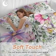 thumbnail image 4 of 3 Piece Eucalyptus Flower Duvet Cover Set Twin Size,Microfiber Comforter/Quilt Cover with Corner Ties and 2 Pillowcases,Sage Green Botanical Boho Leaf Pink All Season Soft Bedding with Zipper Closure, 4 of 8