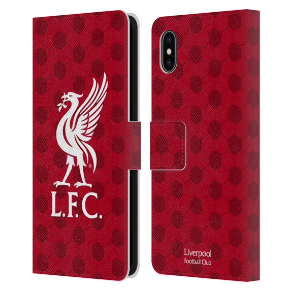 Head Case Designs Officially Licensed Liverpool Football Club Crest & Liverbird 2 Red Leather Book Wallet Case Cover Compatible With Apple iPhone XS Max
