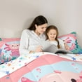 thumbnail image 5 of Homewish Cartoon Pink Axolotl Full Size Comforter Sets for Teen, Kawaii Ocean Animal Bedding Comforter Set, Cute Animal Lover Reversible Bedding Sets, Super Cozy Room Decor, 3-Piece, 5 of 8