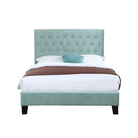 Emerald Home Amelia Light Blue Upholstered Bed With Tufted Padded Headboard And Platform Style Base Twin Emerald Home Amelia Light Blue Upholstered Bed With Tufted Padded Headboard And Platform Style Base Twin