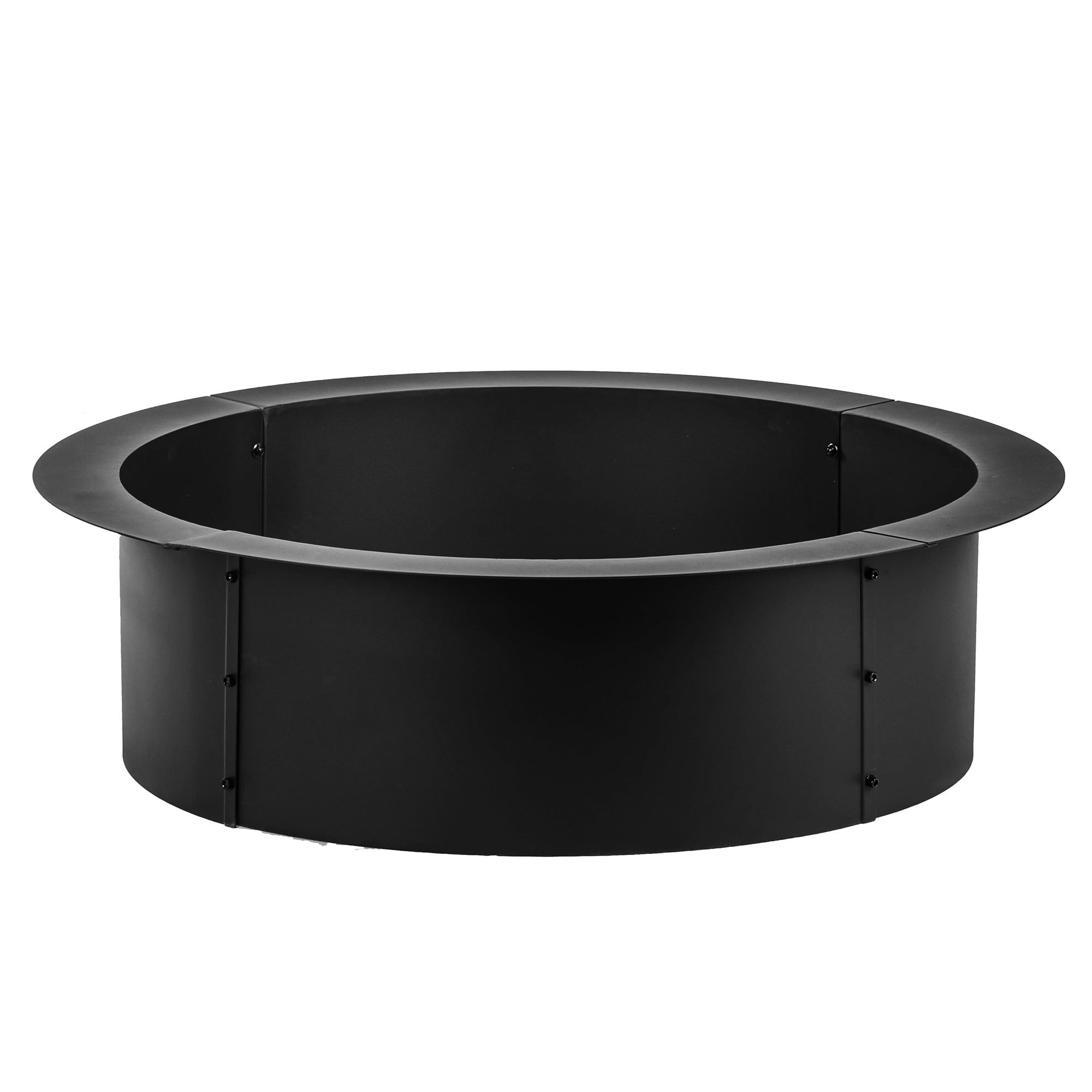 MistMo 36" Outdoor Fire Ring, Heavy-duty Round Wood Burning Fire Pit Insert for Outside Black