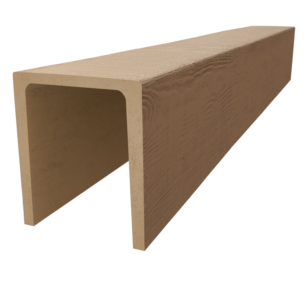 Ekena Millwork 3 1/2"W x 3 1/2"H x 144"L 3-Sided (U-Beam) Rustic Sawn HeritageTimber Faux Wood Ceiling Beam, Natural White Oak