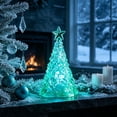 thumbnail image 4 of Crystal Christmas Tree Night Light, Battery Powered Tabletop Lamp, Warm LED Glow, Cozy Winter Holiday Indoor Decor, Star Topped Ornament, 4 of 6