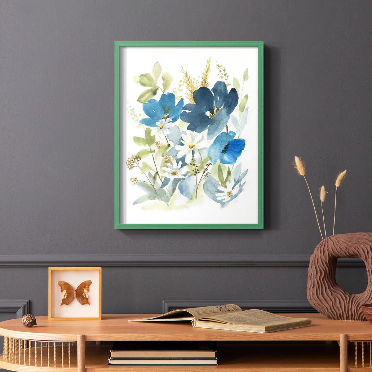 Wild Medley II Framed Print in Green Solid Wood 8 x 10 Framed Print
