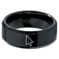 thumbnail image 2 of Tungsten Mouse Arrow Pointer Cursor Band Ring 8mm Men Women Comfort Fit Black Beveled Edge Polished, 2 of 4