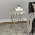thumbnail image 4 of Rustic Modern Solid Wood & Iron Accent Table in Light Grey, 4 of 7