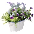 thumbnail image 3 of Northlight Artificial Lavender and Mixed Spring Floral Arrangement in Ceramic Pot - 12", 3 of 9