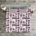 thumbnail image 3 of Ambesonne London Quilted Bedspread Set 3 Pcs, City Landmarks Sketch, Queen Size, Pale Blue Eggplant, 3 of 3