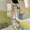 thumbnail image 3 of Birdeem Robe Décontractée Vintage Aguichant à Manches Courtes Col en V avec Boutons et Poches pour Femmes, 3 of 7