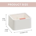 thumbnail image 2 of Cotton Pads Storage, 1 Piece Cotton Swab Dispenser Portable Split 2 Compartments Cotton Pad Dispenser Cotton Pad Storage Box with Transparent Lid, 14.5 × 13 × 8cm (White), 2 of 5