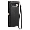 thumbnail image 3 of For Google Pixel 9 Pro/10 Pro XL Wallet Phone Case-PU Leather Flip Cover with 3 Credit Card Slots,Hidden buckle Pocket & Detachable Shoulder Strap and Wrist Strap,Shockproof,Black, 3 of 11