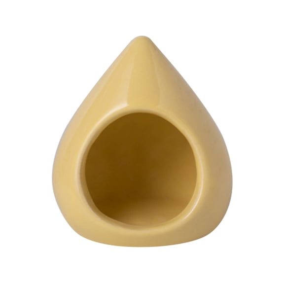 huayou Ceramic Teardrop Hideout, Cool Surface Pet House for Summer Use and Privacy, Smooth White for Small Pets to Rest and Hide