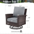 thumbnail image 6 of Summit Living 2-Piece Outdoor Swivel Chairs, Wicker Patio Club Lounge Chairs With Backrests & Cushions for Garden, Pool, Porch, Yard, Gray, 6 of 9