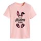 thumbnail image 1 of Gibobby Playera de Manga Corta con Cuello Redondo Conejo Pascua Estampado suelto Camiseta corta Tema festivo Manga corta(Rosa,M), 1 of 4
