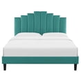 thumbnail image 5 of Modway Elise King Performance Velvet Platform Bed in Teal, 5 of 10