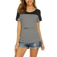 thumbnail image 5 of zttd women maternity short sleeve striped layer nursing t-shirt top for breastfeeding blouse, 5 of 6