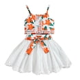 thumbnail image 1 of Vestido Para Niñas, Ropa Para Niñas Pequeñas, Moda Para Niños Pequeños, Estampado De Flores Lindas, Lcae, Falda Calada, Tirantes, Traje Superior Blanco Odeerbi LM103-8890, 1 of 9