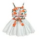 thumbnail image 1 of Vestido Para Niñas, Ropa Para Niñas Pequeñas, Moda Para Niños Pequeños, Estampado De Flores Lindas, Lcae, Falda Calada, Tirantes, Traje Superior Blanco Odeerbi LM103-8892, 1 of 9