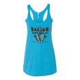 thumbnail image 2 of My Savior is Tougher than Nails Bible Verse | Female Inspirational/Christian Premium Tri-Blend Racerback Tank Top, Vintage Turquoise, Medium, 2 of 3