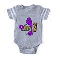 thumbnail image 1 of CafePress - Purple Dinosaur 1St Birthda - Cute Infant Baby Football Bodysuit, 1 of 1