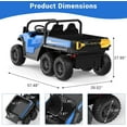 thumbnail image 3 of Rugerasy 24V 4WD 6-Wheel Electric Ride On Dump Truck,with Remote Control,2 Seater Dump Truck Toy,Includes Interactive Shovel,Dump Bed,LED Lights & Music Player for Big Ages 3+,Blue, 3 of 8