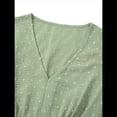 thumbnail image 3 of Women V Neck Summer Dress 2025 Ruffle Sleeves Dot Boho Flowy Beach Long Maxi Cocktail Dresses, 3 of 10