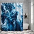thumbnail image 6 of Bathroom Shower Curtain Modern Nautical Ocean Blue Wave Waterproof Shower Curtains with Hooks, Abstract Marble Texture Bath Curtains Bathtub Curtain Home Decor 72x72in, 6 of 9