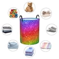 thumbnail image 4 of Balery Colorful Glitter Cesta de ropa redonda con asas, impermeable, independiente, para ropa, juguetes, dormitorio y familia-Small, 4 of 6