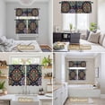 thumbnail image 6 of Vintage Flower Kitchen Curtains Sets for Windows 36 Inch Length, Boho Abstract Colorful Ethnic Floral Rod Pocket Window Treatments Tier Curtains and Valances Set for Bedroom/Bathroom, 6 of 8