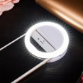 thumbnail image 4 of Anillo de luz para selfies con clip [batería recargable] con forma redonda para cámara de teléfono inteligente, color blanco, 4 of 5