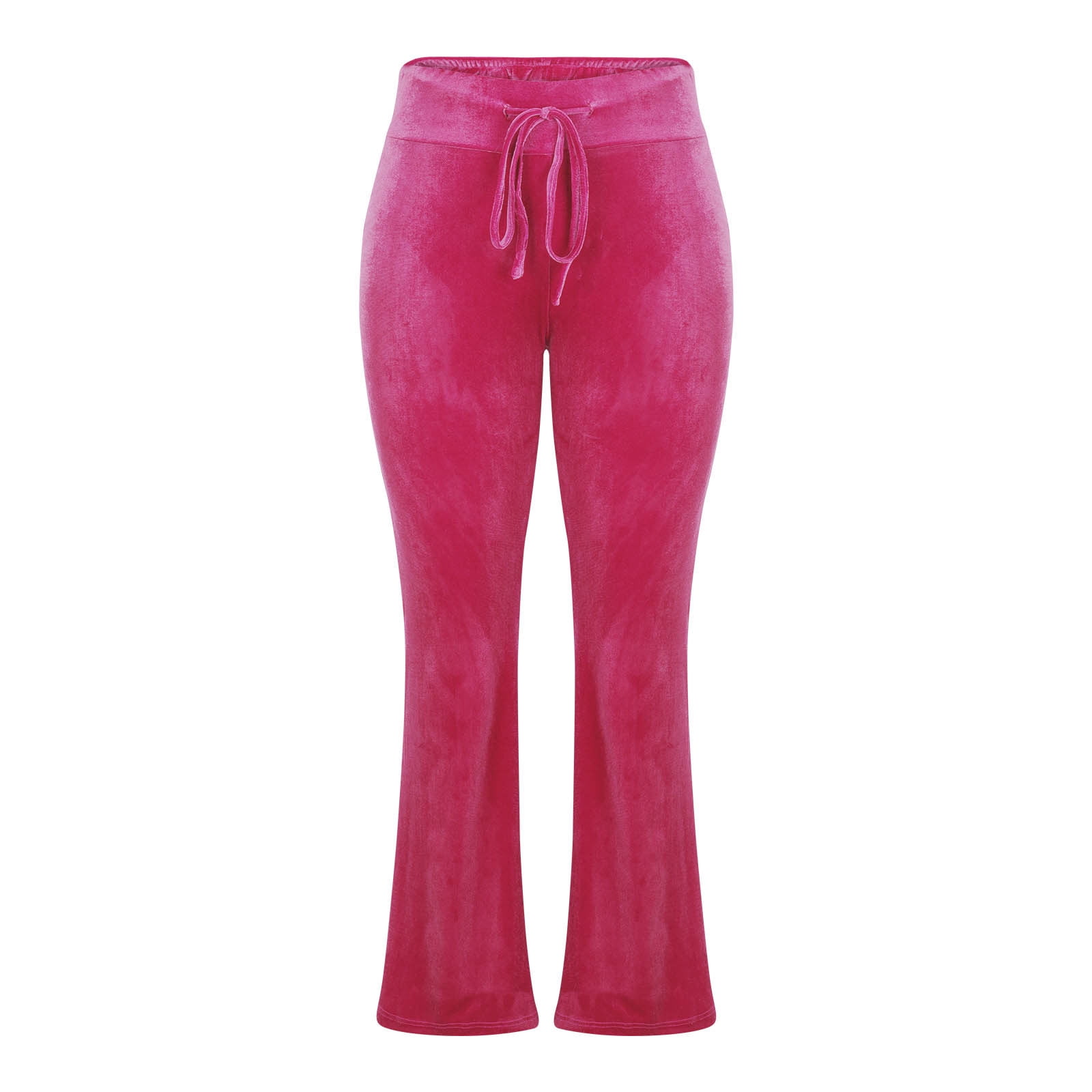 Women's Pants Sevevn Women's Velvet Flare Pants Drawstring High