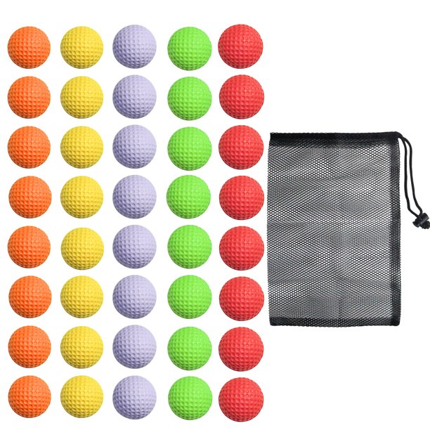 40 Pack Foam Golf Practice Balls,Realistic Feel Flight Training Balls