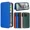 Blue, variant on Clamshell phone case is suitable for Samsung Note 10 Plus leather clamshell case with card holder bracket magnetic carbon fiber full protection phone holster.