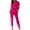 Hot Pink, variant on UYISJ Women's 2 Piece Outfits Deep V Neck Short Sleeve Jumpsuits Long Pant Romper Lounge Jogger Set with Pockets L