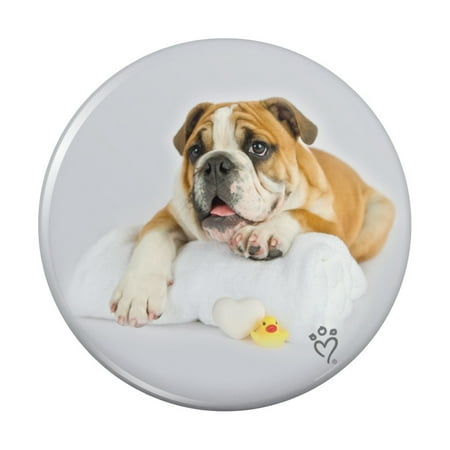 

British Bulldog Puppy Dog Bath Towel Rubber Duck Kitchen Refrigerator Locker Button Magnet