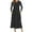 Black, variant on Fall Dresses 2025 Women's Long Sleeved Round-neck Elegant Dresses Fashion Solid Color High Waist and Ankle Dresses Swing Hem Flowy Dresses Size S-XL