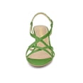 thumbnail image 6 of BLISSFUL STEP Women's Slingback Strappy Stiletto Heels Sandals Green 7, 6 of 7