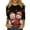 Black, variant on Christmas 3/4 Length Sleeve Womens Tops Glitter Xmas Tree Printed Holiday Crew Neck Shirts Funny Elbow Sleeve Blouses Oversized Merry Christmas Party Clothes