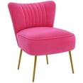 thumbnail image 1 of HOMCOM Chaise d'Appoint Sans Accoudoirs avec Pieds Dorés Dossier Capitonné pour Chambre, 1 of 10