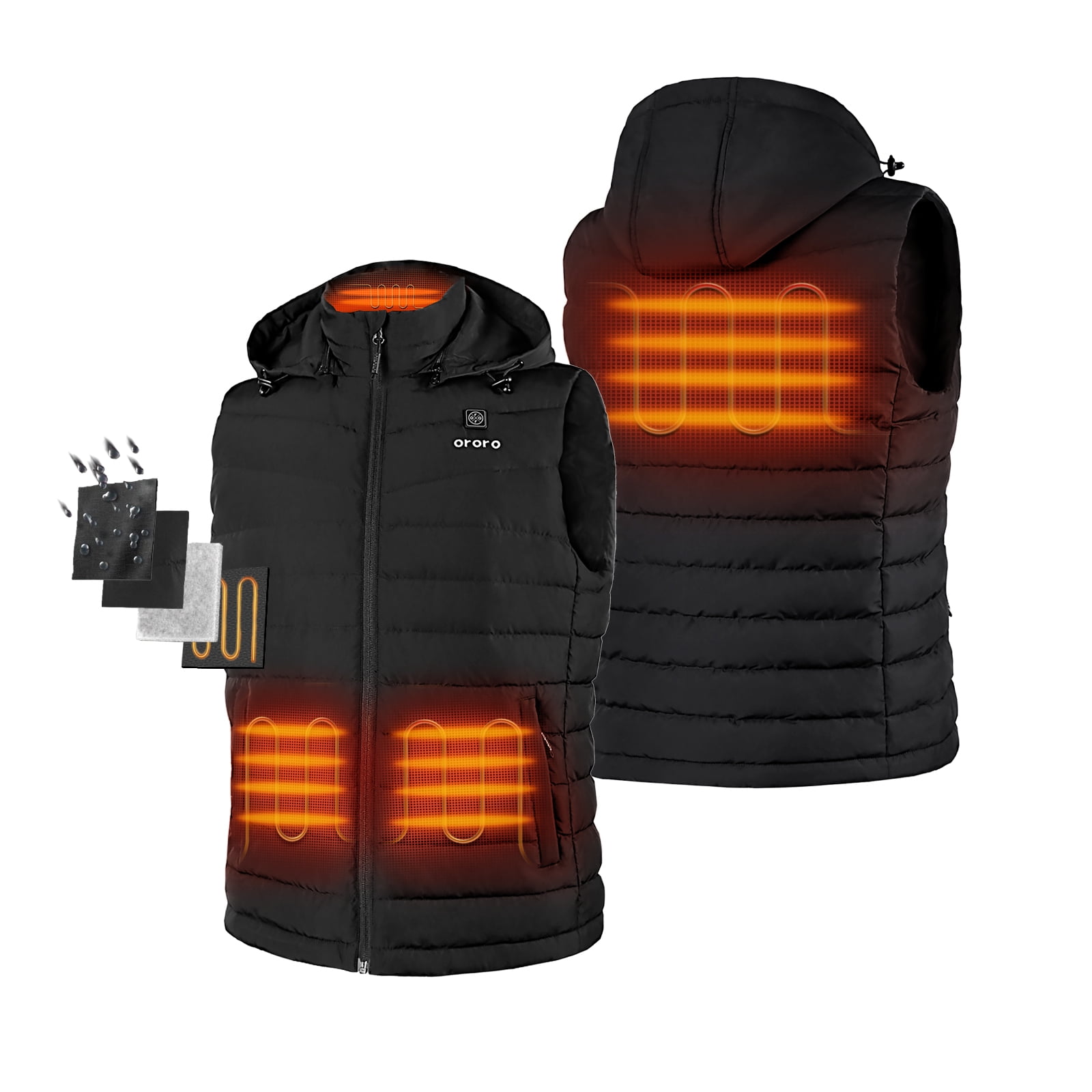 ORORO Men's Lightweight Heated Vest with 800 Fill Power Down Insulation ...